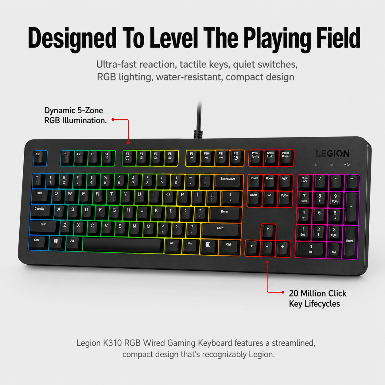 Lenovo Legion K310 RGB Wired Gaming Keyboard